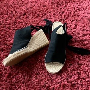 EA Espadrille Ankle Strap Suede Sandal